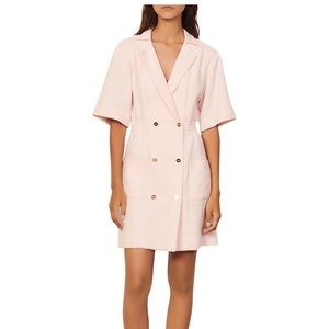 Sandro Alize Double-Breasted Tweed Button Shirtdress